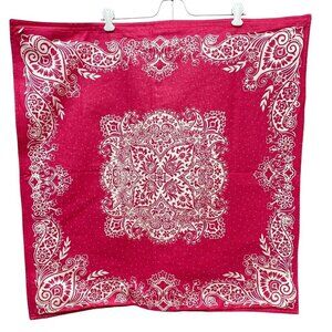 TOMMY HILFIGER Euro Sham Pink Bandana Print Boho Cotton Zip Cover Dorm